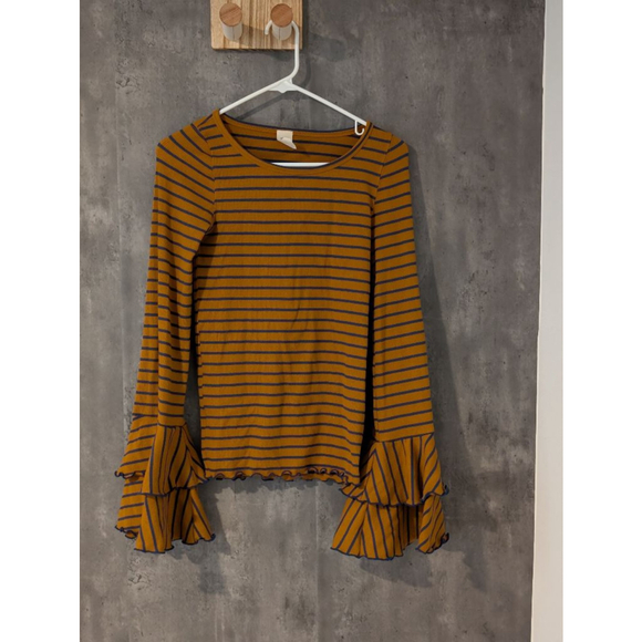 We The Free Tops - Women's We The Free Striped Long Sleeve Top Size S Gold Blue
